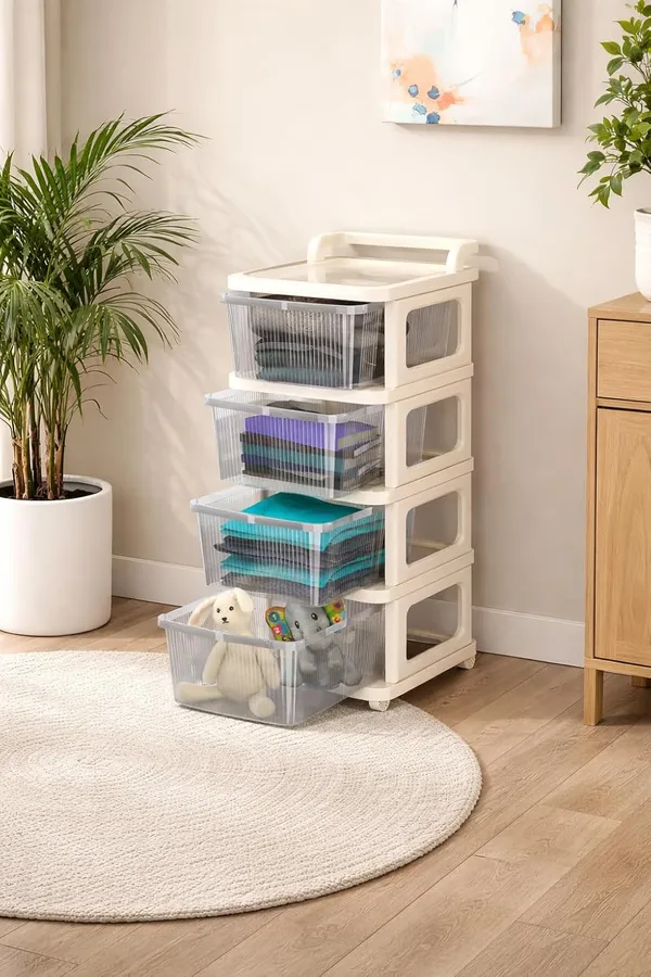 White_Heavy_Duty_Plastic_Storage_Drawer_With_Wheels_|_Modular_Cabinet_For_Bedroom,_Office,_Home_Or_Classroom|_Chest_Of_Drawers_Organiser_For_Cosmetics,_Kitchen_Items,_Toys