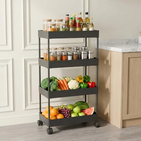Black_Plastic_Storage_Rack_For_Bedroom/Shelf_For_Bedroom/Bathroom_Storage_Rack/Trolley_For_Kitchen_Storage/Multipurpose_Storage_Rack