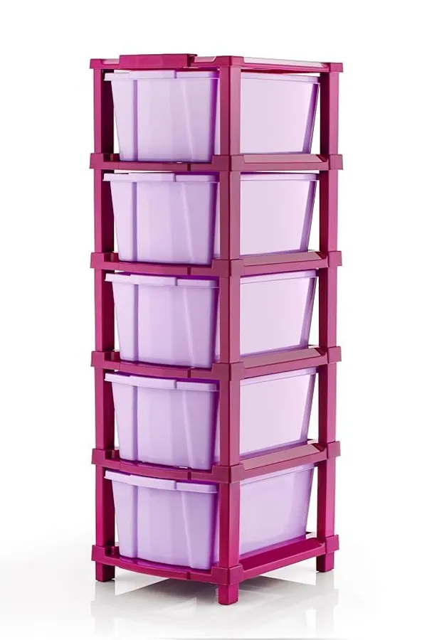 Magenta_Color_Modular_Drawer_Storage_Organizer/Plastic_Chest_Of_Drawers_For_Kitchen_Storage_Cabinet/Multi-Layer_Storage_Drawer