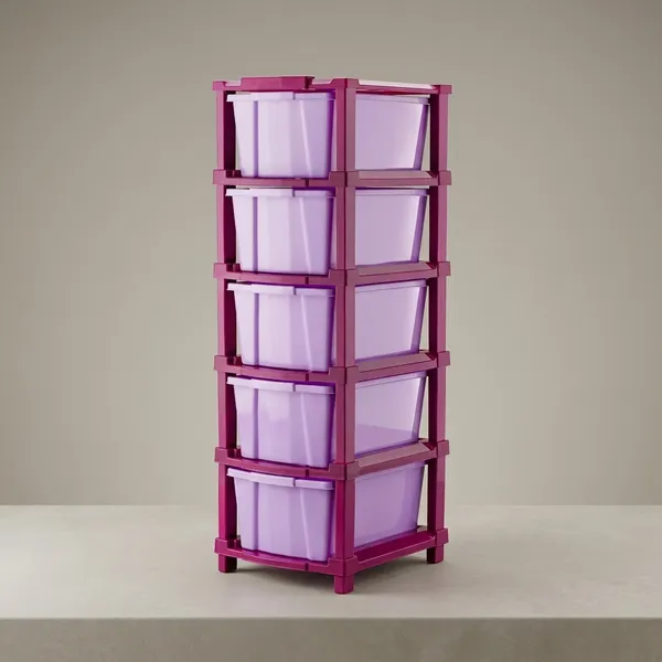 Magenta_Color_Modular_Drawer_Storage_Organizer/Plastic_Chest_Of_Drawers_For_Kitchen_Storage_Cabinet/Multi-Layer_Storage_Drawer