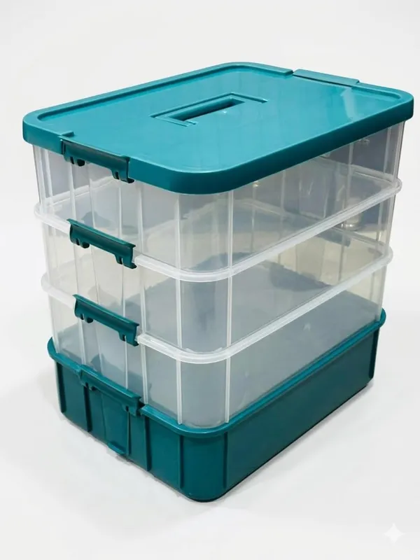 Green_Storage_Box_Clear_Stack_And_Carry_Box,_Portable_Craft_Organizers,_And_Storage_Bin_For_Organizing_Arts_And_Crafts,_Sewing,_Makeup,Supplies_Ideal_Hobby_Organizer
