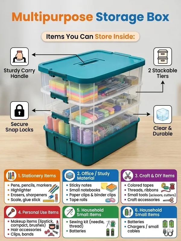Green_Storage_Box_Clear_Stack_And_Carry_Box,_Portable_Craft_Organizers,_And_Storage_Bin_For_Organizing_Arts_And_Crafts,_Sewing,_Makeup,Supplies_Ideal_Hobby_Organizer