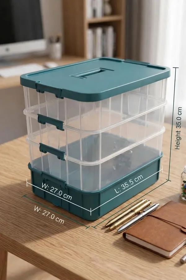 Green_Storage_Box_Clear_Stack_And_Carry_Box,_Portable_Craft_Organizers,_And_Storage_Bin_For_Organizing_Arts_And_Crafts,_Sewing,_Makeup,Supplies_Ideal_Hobby_Organizer