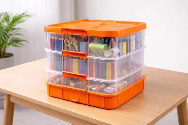 Orange_Storage_Box_Clear_Stack_And_Carry_Box,_Portable_Craft_Organizers,_And_Storage_Bin_For_Organizing_Arts_And_Crafts,_Sewing,_Makeup,Supplies_Ideal_Hobby_Organizer