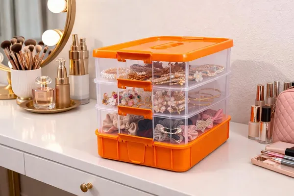 Orange_Storage_Box_Clear_Stack_And_Carry_Box,_Portable_Craft_Organizers,_And_Storage_Bin_For_Organizing_Arts_And_Crafts,_Sewing,_Makeup,Supplies_Ideal_Hobby_Organizer
