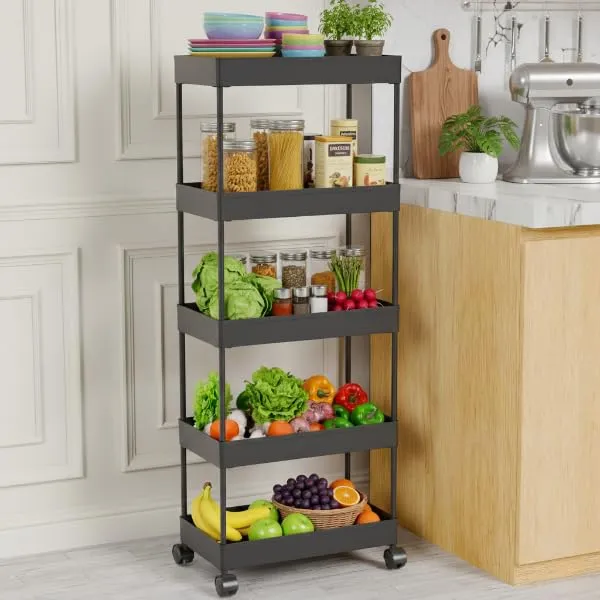 Black_Plastic_Storage_Rack_For_Bedroom/Shelf_For_Bedroom/Bathroom_Storage_Rack/Trolley_For_Kitchen_Storage/Multipurpose_Storage_Rack