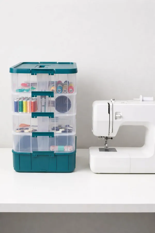 Green_Storage_Box_Clear_Stack_And_Carry_Box,_Portable_Craft_Organizers,_And_Storage_Bin_For_Organizing_Arts_And_Crafts,_Sewing,_Makeup,Supplies_Ideal_Hobby_Organizer