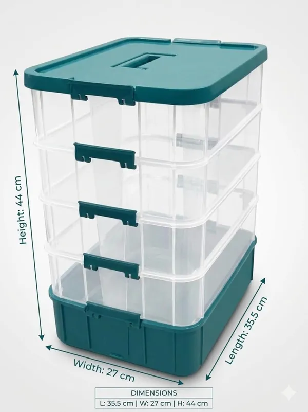 Green_Storage_Box_Clear_Stack_And_Carry_Box,_Portable_Craft_Organizers,_And_Storage_Bin_For_Organizing_Arts_And_Crafts,_Sewing,_Makeup,Supplies_Ideal_Hobby_Organizer