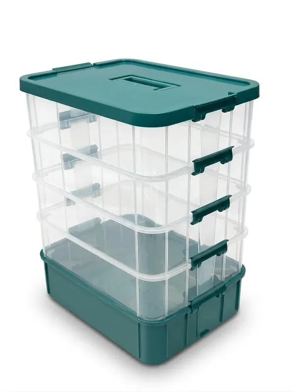 Green_Storage_Box_Clear_Stack_And_Carry_Box,_Portable_Craft_Organizers,_And_Storage_Bin_For_Organizing_Arts_And_Crafts,_Sewing,_Makeup,Supplies_Ideal_Hobby_Organizer