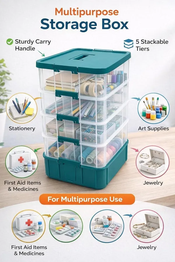 Green_Storage_Box_Clear_Stack_And_Carry_Box,_Portable_Craft_Organizers,_And_Storage_Bin_For_Organizing_Arts_And_Crafts,_Sewing,_Makeup,Supplies_Ideal_Hobby_Organizer
