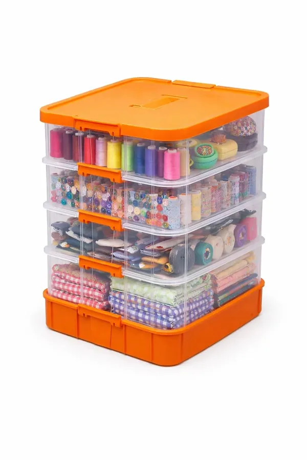 Orange_Storage_Box_Clear_Stack_And_Carry_Box,_Portable_Craft_Organizers,_And_Storage_Bin_For_Organizing_Arts_And_Crafts,_Sewing,_Makeup,Supplies_Ideal_Hobby_Organizer