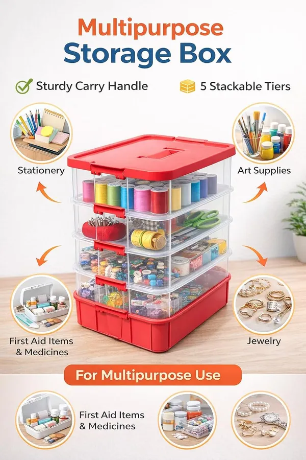 Pink_Storage_Box_Clear_Stack_And_Carry_Box,_Portable_Craft_Organizers,_And_Storage_Bin_For_Organizing_Arts_And_Crafts,_Sewing,_Makeup,Supplies_Ideal_Hobby_Organizer