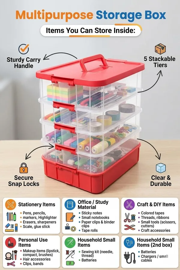 Pink_Storage_Box_Clear_Stack_And_Carry_Box,_Portable_Craft_Organizers,_And_Storage_Bin_For_Organizing_Arts_And_Crafts,_Sewing,_Makeup,Supplies_Ideal_Hobby_Organizer