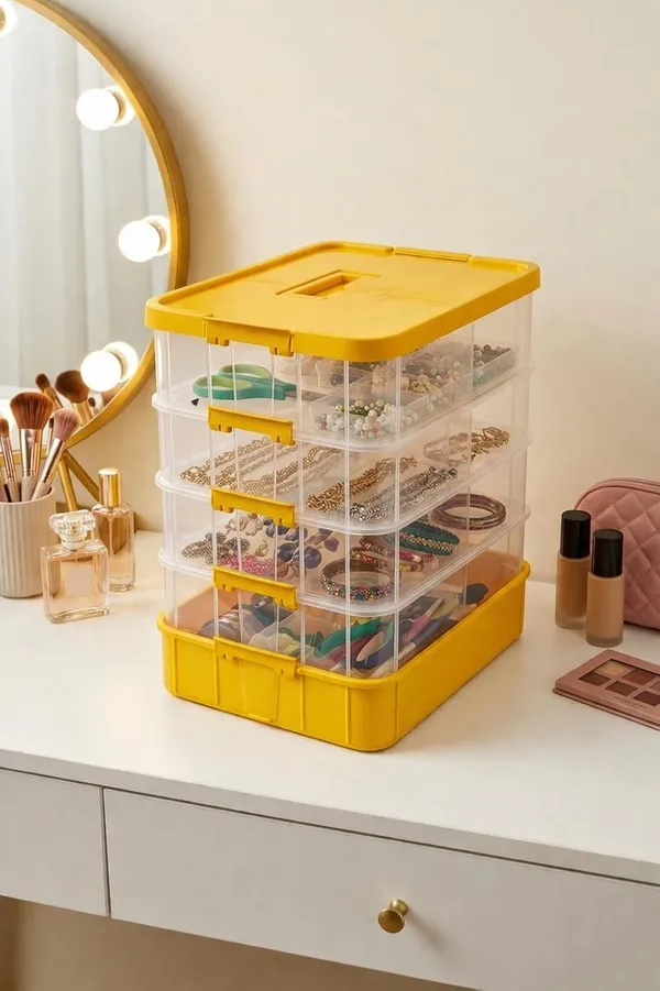 Yellow_Storage_Box_Clear_Stack_And_Carry_Box,_Portable_Craft_Organizers,_And_Storage_Bin_For_Organizing_Arts_And_Crafts,_Sewing,_Makeup,Supplies_Ideal_Hobby_Organizer