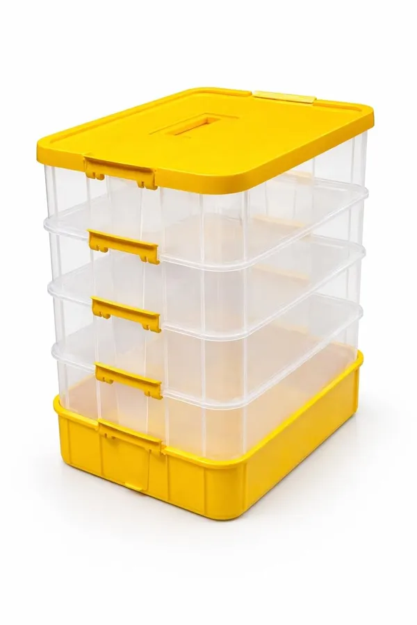 Yellow_Storage_Box_Clear_Stack_And_Carry_Box,_Portable_Craft_Organizers,_And_Storage_Bin_For_Organizing_Arts_And_Crafts,_Sewing,_Makeup,Supplies_Ideal_Hobby_Organizer