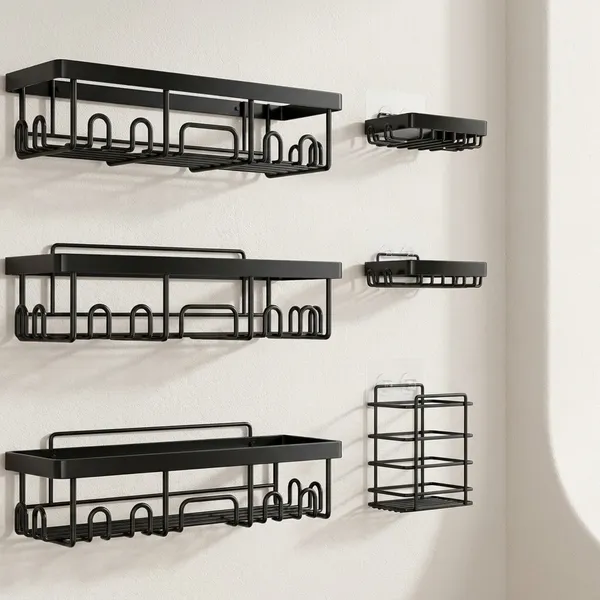 Black_Wall-Mounted_Bathroom_Organizer_6_In_1_Set_|_Corner_Shelf_With_Soap_Holder_And_Toothbrush_Holder_|_No-Drill_Adhesive_Bathroom_Rack_Set_For_Bathroom,_Kitchen