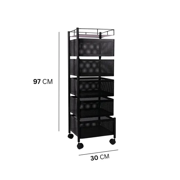 Kitchen_Storage_Rack_Revolving_Vegetable_Rack_Square_Multipurpose_Storage_Trolley_With_Wheels_Metal_Fruit_Rack_(Black,_5_Layer)