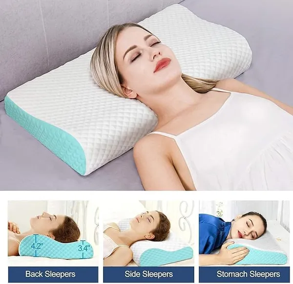 Memory_Foam_Pillow,_Contour_Cervical_Orthopedic_Memory_Foam_Pillows_Supports_Neck_Pain_And_Shoulder_Pain_For_Sleeping_Cervical_Pillow_Neck_Support_Pillow_For_Side_Back_(White_And_Light_Blue)