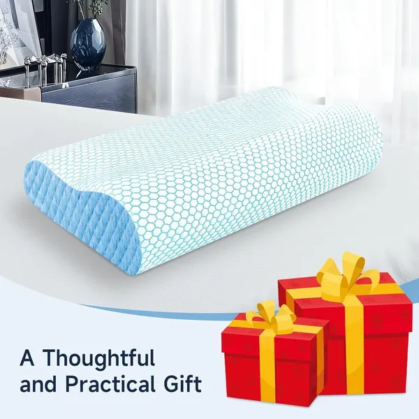 Memory_Foam_Pillow,_Contour_Cervical_Orthopedic_Memory_Foam_Pillows_Supports_Neck_Pain_And_Shoulder_Pain_For_Sleeping_Cervical_Pillow_Neck_Support_Pillow_For_Side_Back_(White_And_Blue)
