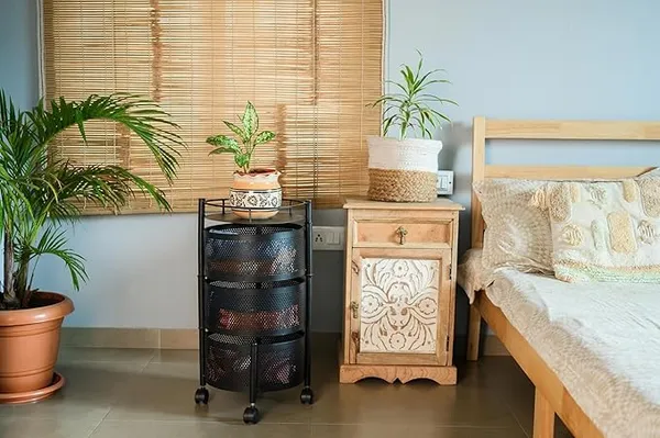 Kitchen_Storage_Rack_Revolving_Vegetable_Rack_Square_Multipurpose_Storage_Trolley_With_Wheels_Metal_Fruit_Rack_(Black_Round,_3_Layer)
