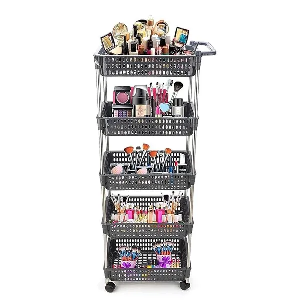 Multipurpose_Storage_Organizer_Slim_Rack_Shelf_With_Wheels_For_Living_Room,_Office,_Bedroom,_Bathroom,_Kids_Room,_Kitchen_Trolley_(Grey_Revoling,_5_Layer)