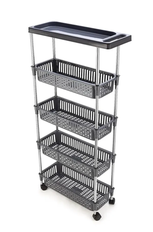 Multipurpose_Storage_Organizer_Slim_Rack_Shelf_With_Wheels_For_Living_Room,_Office,_Bedroom,_Bathroom,_Kids_Room,_Kitchen_Trolley_(Slim_Rack,_4+1_Layer_Rack)
