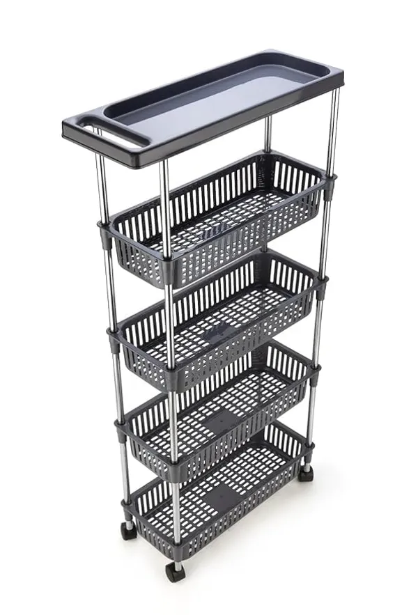Multipurpose_Storage_Organizer_Slim_Rack_Shelf_With_Wheels_For_Living_Room,_Office,_Bedroom,_Bathroom,_Kids_Room,_Kitchen_Trolley_(Slim_Rack,_4+1_Layer_Rack)