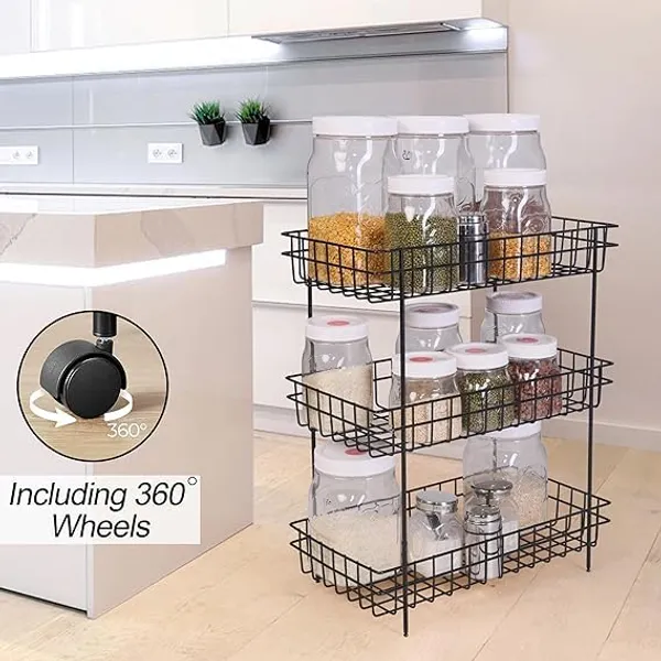 Multipurpose_Storage_Trolley_With_Wheels_Rotating_Vegetable_Kitchen_Rack_Kitchen_Cabinet_Spice_Rack_Metal_Fruit_Storage_Rack_(Black,_3_Layer)