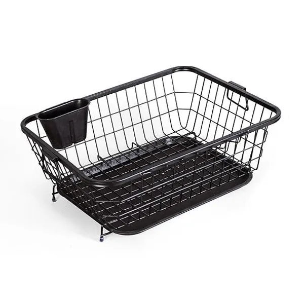 Multipurpose_Storage_Trolley_With_Wheels_Rotating_Vegetable_Kitchen_Rack_Kitchen_Cabinet_Spice_Rack_Metal_Fruit_Storage_Rack_(Black,_Dish_Rack_With_Tray)