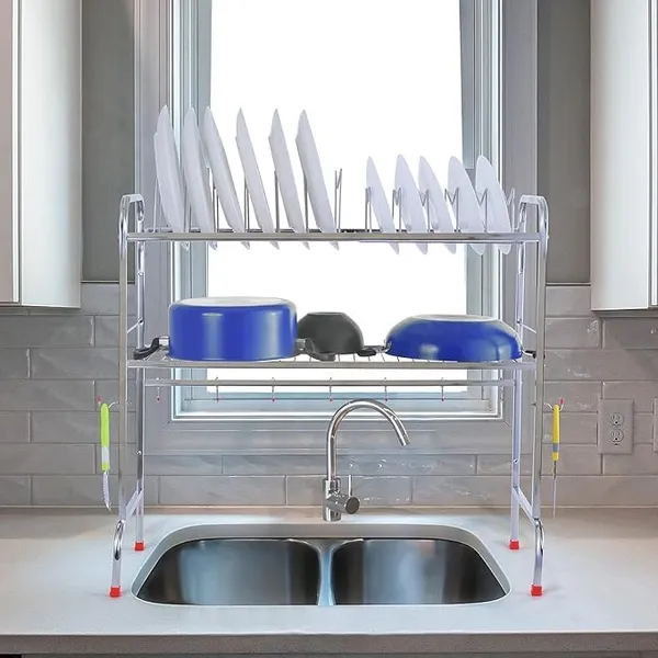 Multipurpose_Storage_Trolley_With_Wheels_Rotating_Vegetable_Kitchen_Rack_Kitchen_Cabinet_Spice_Rack_Metal_Fruit_Storage_Rack_(Stainless_Steel,_Dish_Stand)