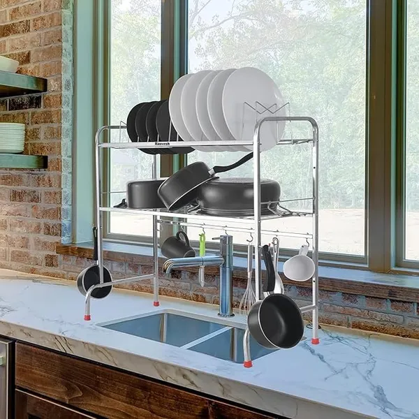 Multipurpose_Storage_Trolley_With_Wheels_Rotating_Vegetable_Kitchen_Rack_Kitchen_Cabinet_Spice_Rack_Metal_Fruit_Storage_Rack_(Stainless_Steel,_Dish_Stand)