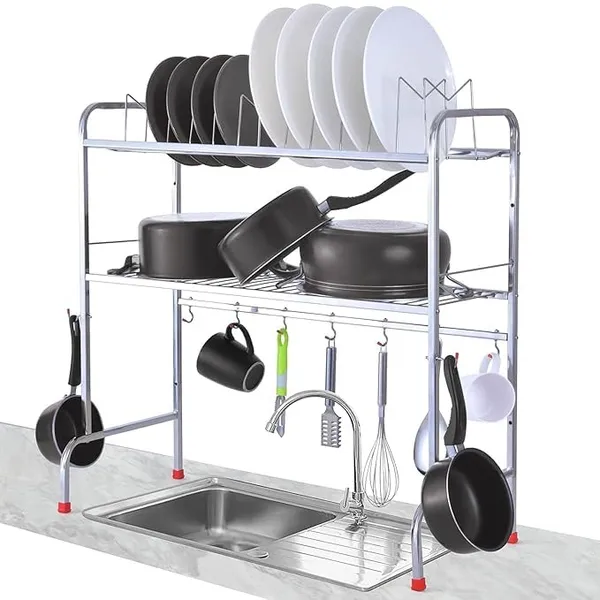 Multipurpose_Storage_Trolley_With_Wheels_Rotating_Vegetable_Kitchen_Rack_Kitchen_Cabinet_Spice_Rack_Metal_Fruit_Storage_Rack_(Stainless_Steel,_Dish_Stand)