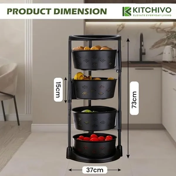 Rotating_Trolley_With_360_Rotating_Wheels/Multipurpose/Kitchen_Storage_Rack_For_Home/Onion_Potato_Storage_Rack/Vegetable_Basket_Stand/Fruits_Basket_For_Kitchen_(4_Layer)