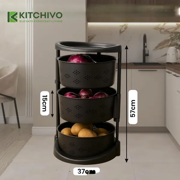 Rotating_Trolley_With_360_Rotating_Wheels/Multipurpose/Kitchen_Storage_Rack_For_Home/Onion_Potato_Storage_Rack/Vegetable_Basket_Stand/Fruits_Basket_For_Kitchen_(3_Layer)