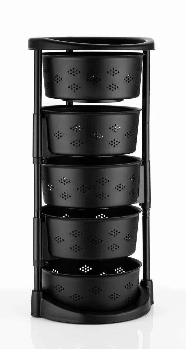 Rotating_Kitchen_Trolley_With_360_Rotating_Wheels/Multipurpose/Kitchen_Storage_Rack_For_Home/Onion_Potato_Storage_Rack/Vegetable_Basket_Stand/Fruits_Basket_For_Kitchen_(5_Layer)