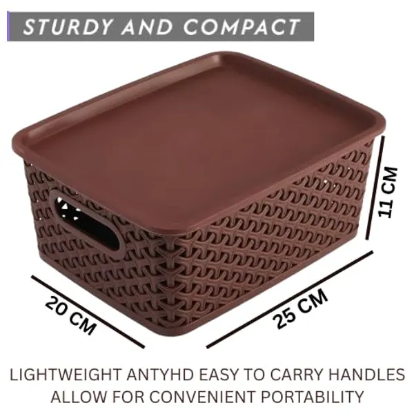 Multipurpose_Solitaire_Storage_Basket_With_Lid_Strong_Plastic_Material_And_Side_Grip_Size_Small,Pack_Of_3_(Small,_9)