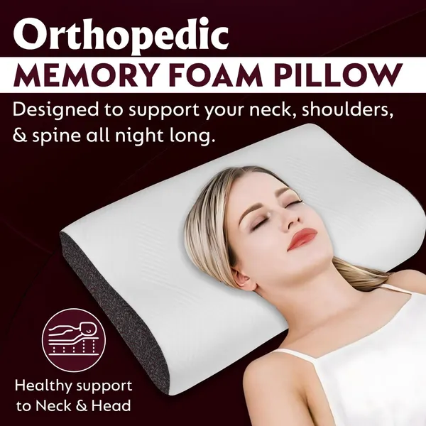 Memory_Foam_Pillow,_Contour_Cervical_Orthopedic_Memory_Foam_Pillows_Supports_Neck_Pain_And_Shoulder_Pain_For_Sleeping_Cervical_Pillow_Neck_Support_Pillow_For_Side_Back_(White_And_Marun)