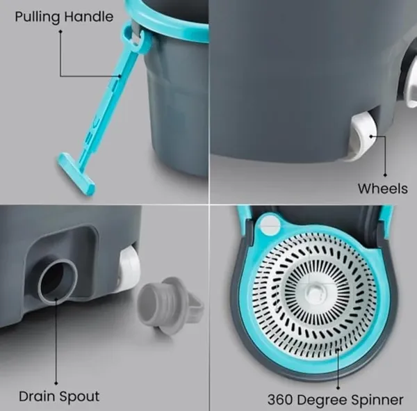 Quick_Spin_Mop_With_2_Microfiber_Wet_Dry_Mophead_Floor_Cleaning_Pocha_Extendable_Handle_Removable_Wringer_360_Floor_Cleaner_Mopping_Set_(Grey_Blue)