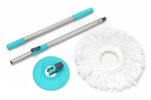 Quick_Spin_Mop_With_2_Microfiber_Wet_Dry_Mophead_Floor_Cleaning_Pocha_Extendable_Handle_Removable_Wringer_360_Floor_Cleaner_Mopping_Set_(Blue)
