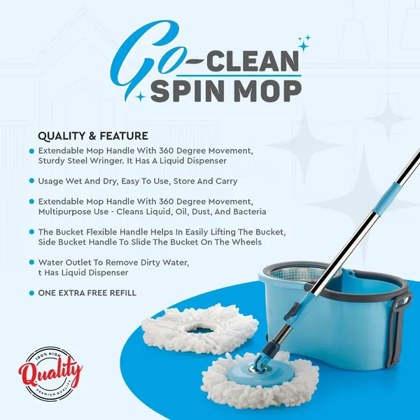 Quick_Spin_Mop_With_2_Microfiber_Wet_Dry_Mophead_Floor_Cleaning_Pocha_Extendable_Handle_Removable_Wringer_360_Floor_Cleaner_Mopping_Set_(Blue)