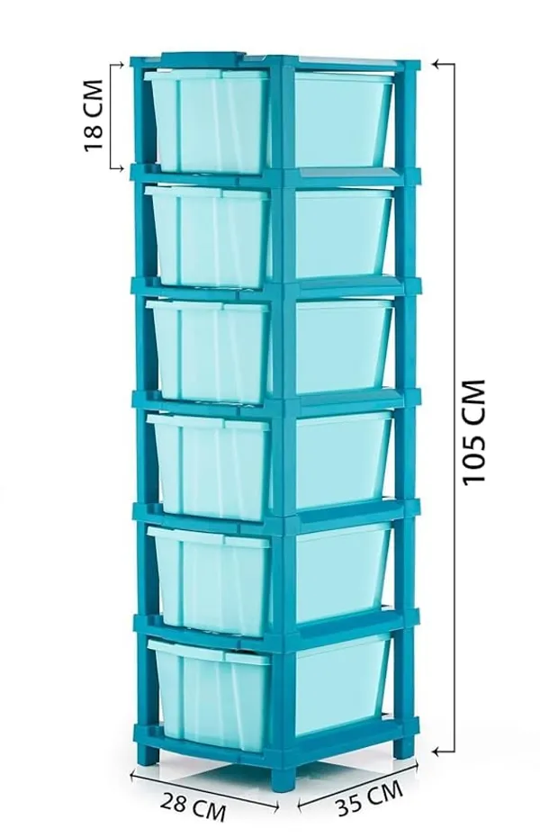 Modular_Drawer_Storage_Organizer/Plastic_Chest_Of_Drawers_For_Kitchen_Storage_Cabinet/Multi_Layer_Storage_Drawer_(Sky_Blue_Color,_6_Layer)