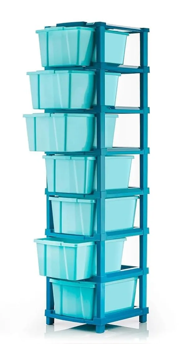 Modular_Drawer_Storage_Organizer/Plastic_Chest_Of_Drawers_For_Kitchen_Storage_Cabinet/Multi_Layer_Storage_Drawer_(Sky_Blue_Color,_7_Layer)