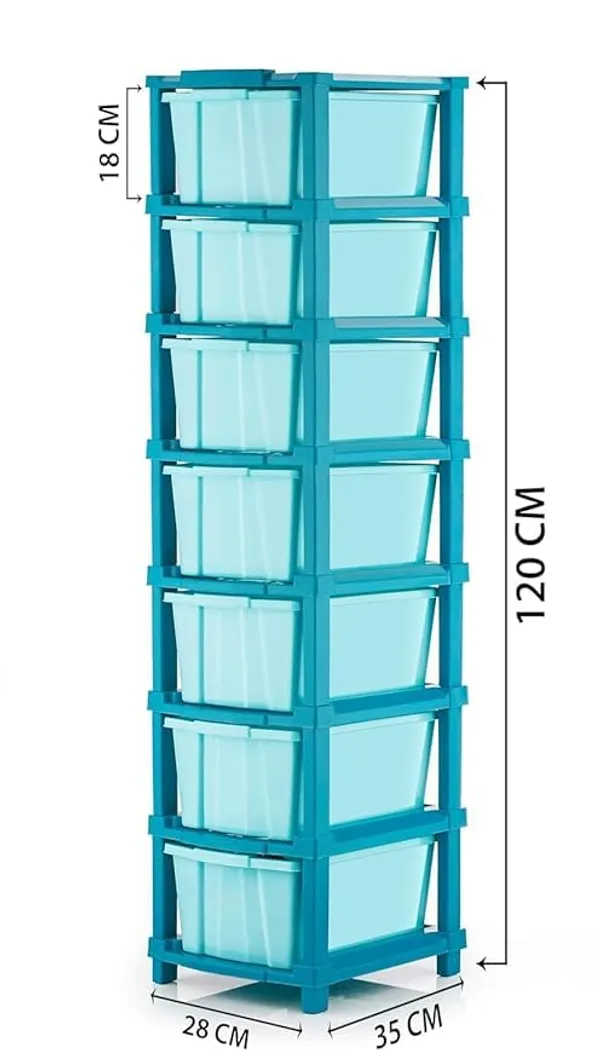 Modular_Drawer_Storage_Organizer/Plastic_Chest_Of_Drawers_For_Kitchen_Storage_Cabinet/Multi_Layer_Storage_Drawer_(Sky_Blue_Color,_7_Layer)