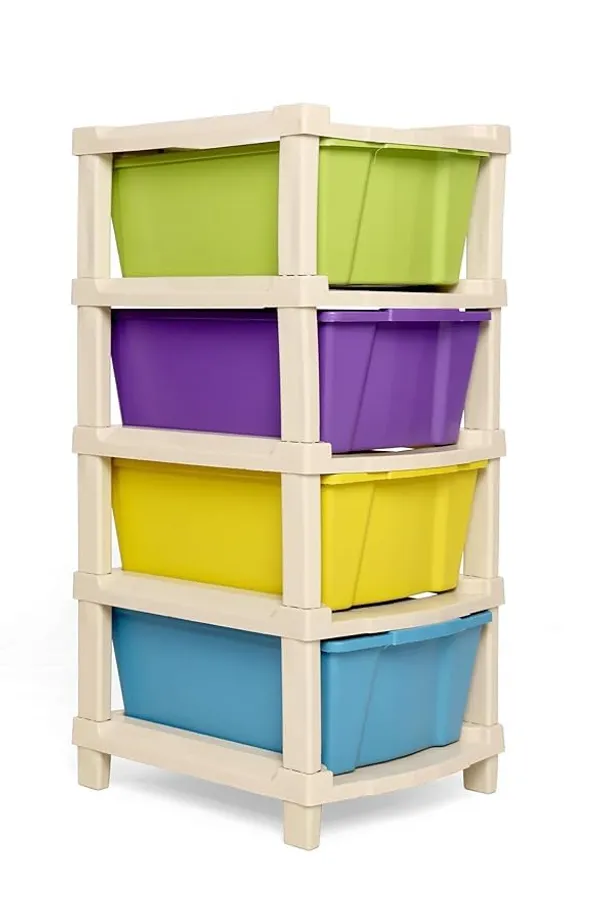 Modular_Drawer_Storage_Organizer/Plastic_Chest_Of_Drawers_For_Kitchen_Storage_Cabinet/Multi_Layer_Storage_Drawer_(Multi_Color,_4_Layer)