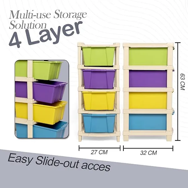 Modular_Drawer_Storage_Organizer/Plastic_Chest_Of_Drawers_For_Kitchen_Storage_Cabinet/Multi_Layer_Storage_Drawer_(Multi_Color,_4_Layer)