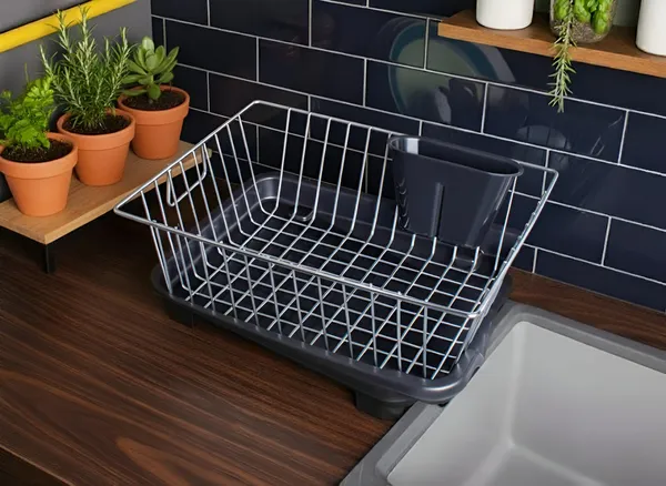 Basket_Drainer_And_Dish_Drainer_Basket_For_Kitchen/Utensil_Stand_For_Kitchen/Dish_Drying_Rack_With_Drainer/Bartan_Stand/Dish_Rack_(Mini_Dish_Rack)