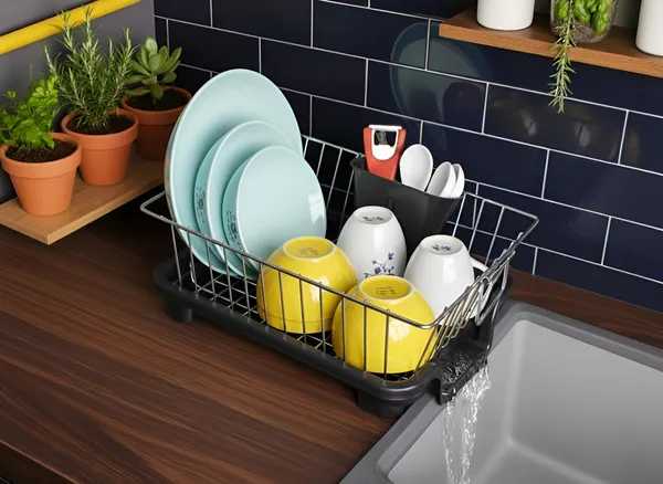 Basket_Drainer_And_Dish_Drainer_Basket_For_Kitchen/Utensil_Stand_For_Kitchen/Dish_Drying_Rack_With_Drainer/Bartan_Stand/Dish_Rack_(Mini_Dish_Rack)