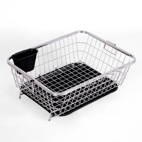 Basket_Drainer_And_Dish_Drainer_Basket_For_Kitchen/Utensil_Stand_For_Kitchen/Dish_Drying_Rack_With_Drainer/Bartan_Stand/Dish_Rack_(Big_Stainless_Steel)