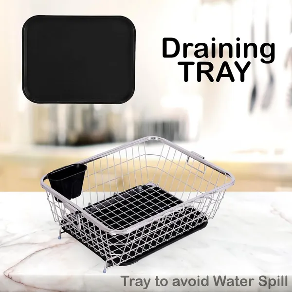Basket_Drainer_And_Dish_Drainer_Basket_For_Kitchen/Utensil_Stand_For_Kitchen/Dish_Drying_Rack_With_Drainer/Bartan_Stand/Dish_Rack_(Big_Stainless_Steel)