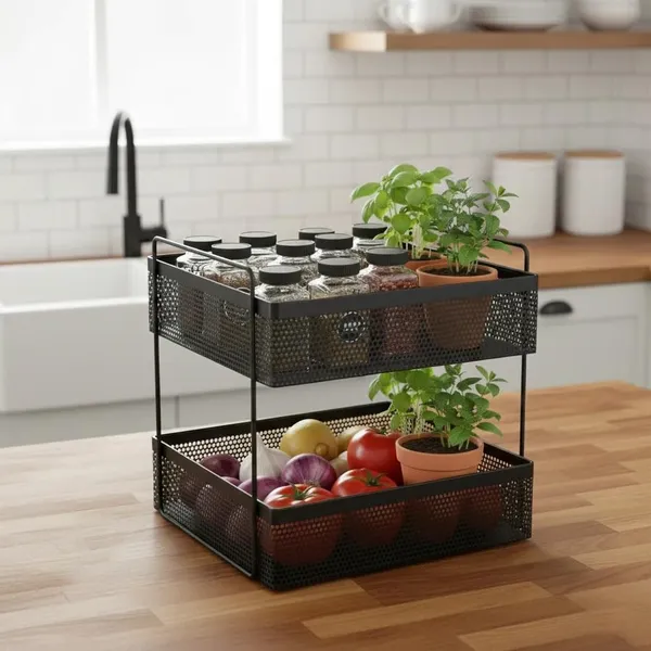 2_Tier_Metal_Square_Kitchen_Rack_Stand_Organiser_Countertop_Organizer_Kitchen_Bathroom_Spice,_Oil,_Masala,_Cosmetic_And_Bathroom_Vanity_Storage_Rack_Shelf_(Black,_Mini)